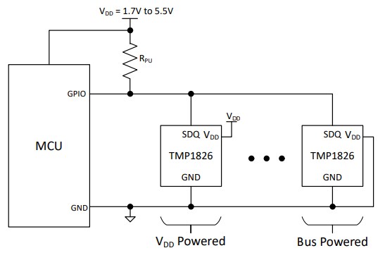 Schematic - Texas Instruments TMP1826 Digital Temperature Sensor